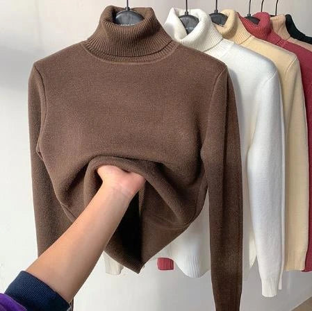 Suéter Peluciado Gola Alta Feminino - QUEIMA DE ESTOQUE